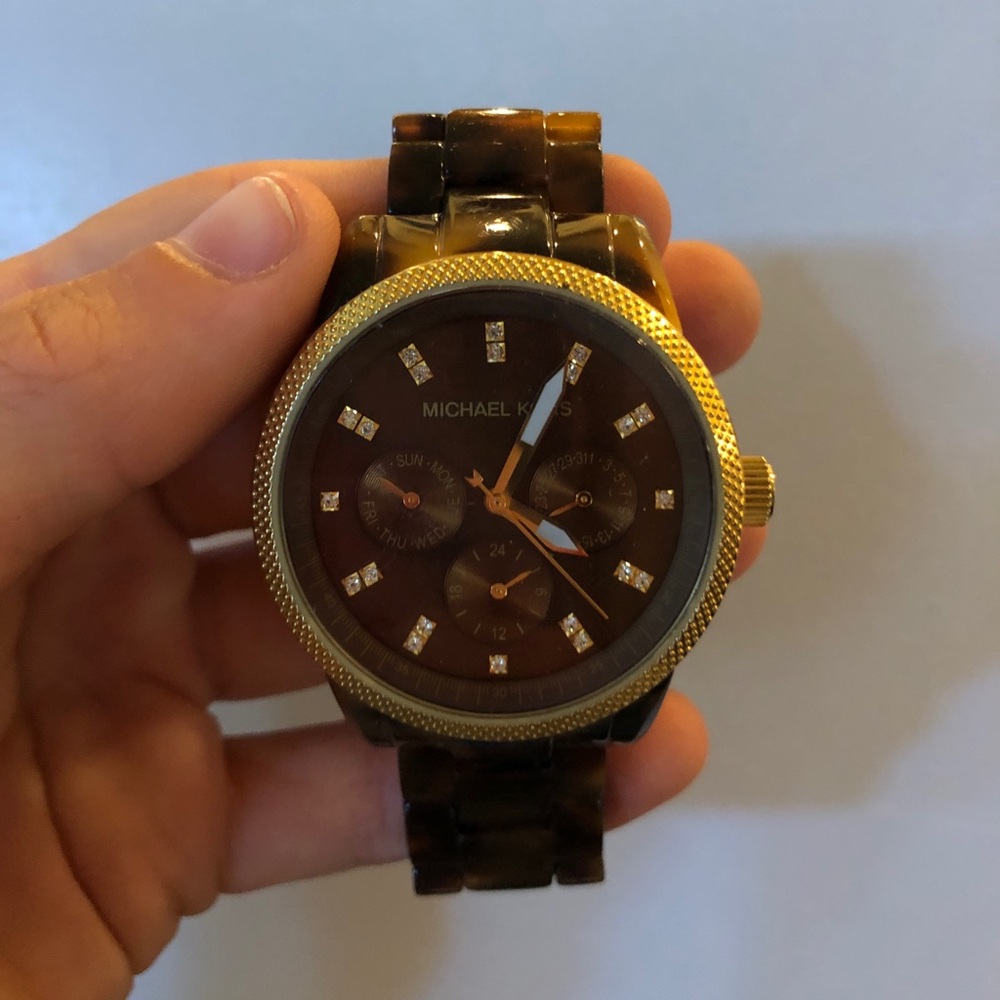 Michael Kors tortoise shell watch